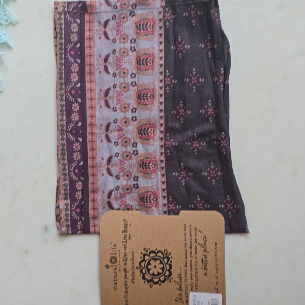NWT Natural Life Boho Bandeau (Full Size) in Mocha Tulips - Picture 8 of 12